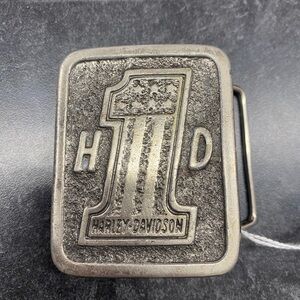 Vintage 1975 Harley Davidson Motorcycle HD #1 Silver Biker Belt Buckle